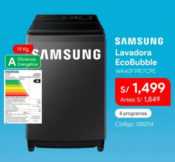 Samsung - Lavadora EcoBubble WA40F19E7CPE