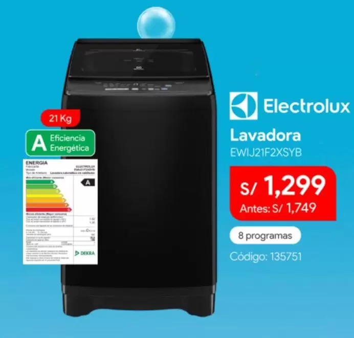 Electrolux - Lavadora EW1J2F2XSYB