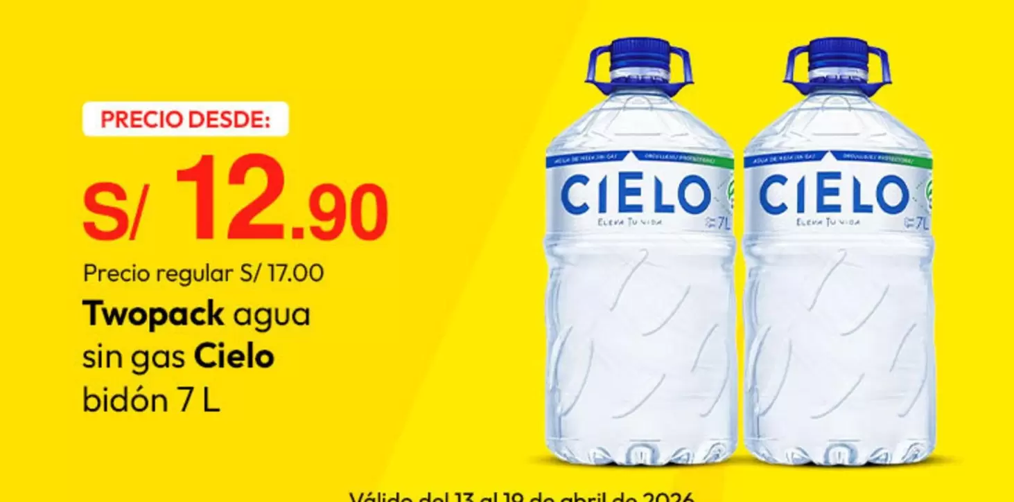 Cielo - Twopack agua sin gas bid
uevoacute;n 7 L