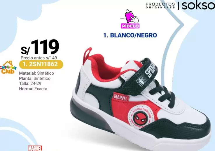 Marvel - Zapatillas 1. BLANCO/NEGRO 1. 25N11862