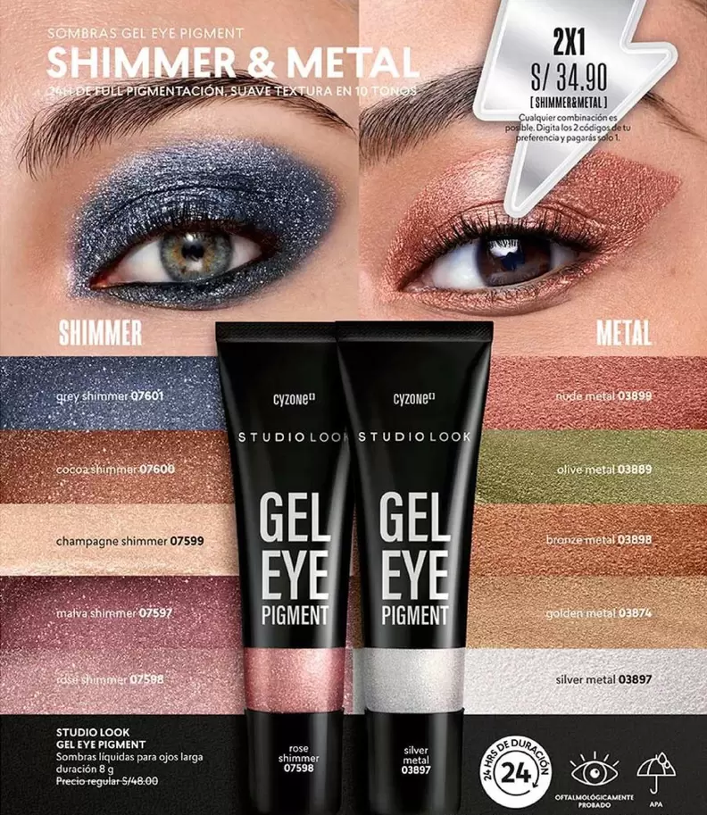 Suave - GEL EYE PIGMENT SHIMMER & METAL