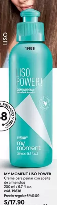 power - MY MOMENT LISO POWER crema para peinar con aceite de almendras c
uevo. 19838