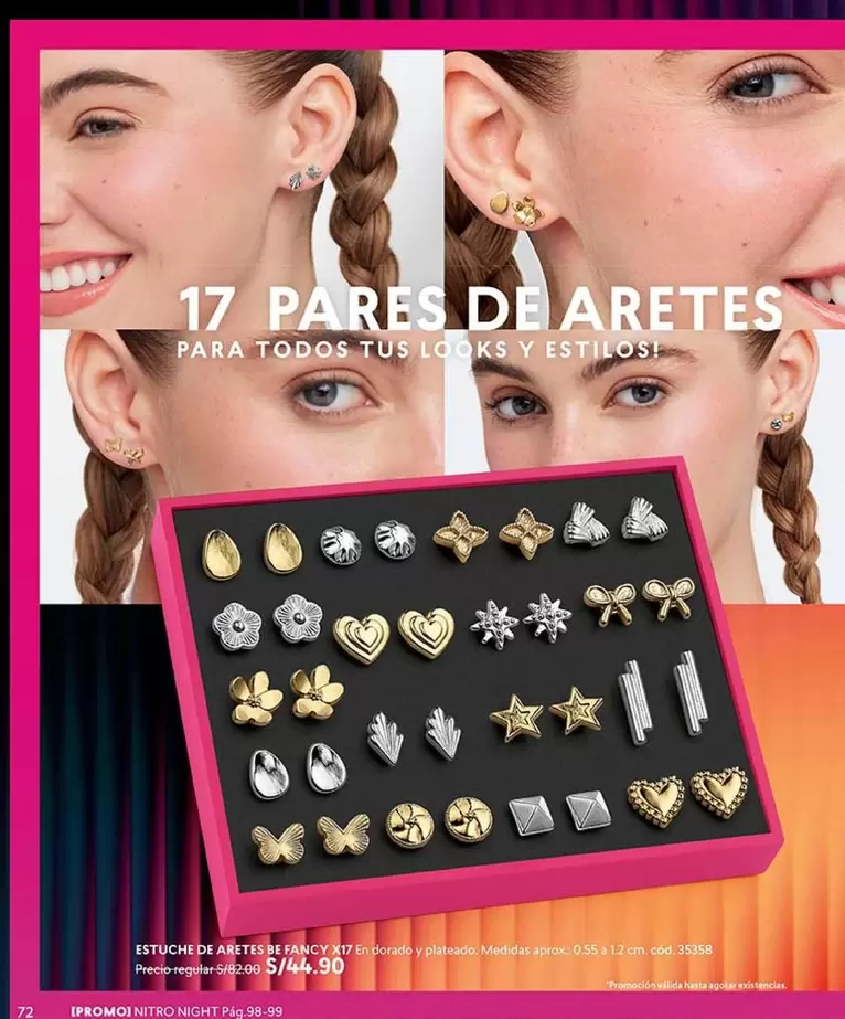 Dorado - 17 PARES DE ARETES