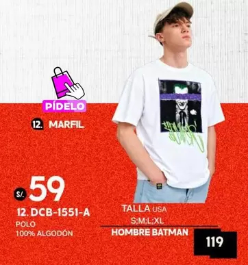 Batman - POLO HOMBRE BATMAN 12. DCB-1551-A