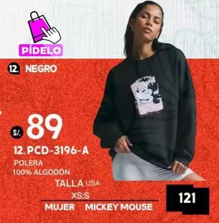 Mickey Mouse - POLERA 100% ALGODÓN MUJER MICKEY MOUSE