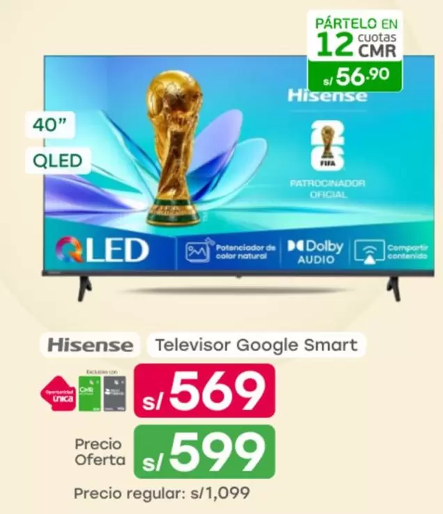 Hisense - Televisor Google Smart