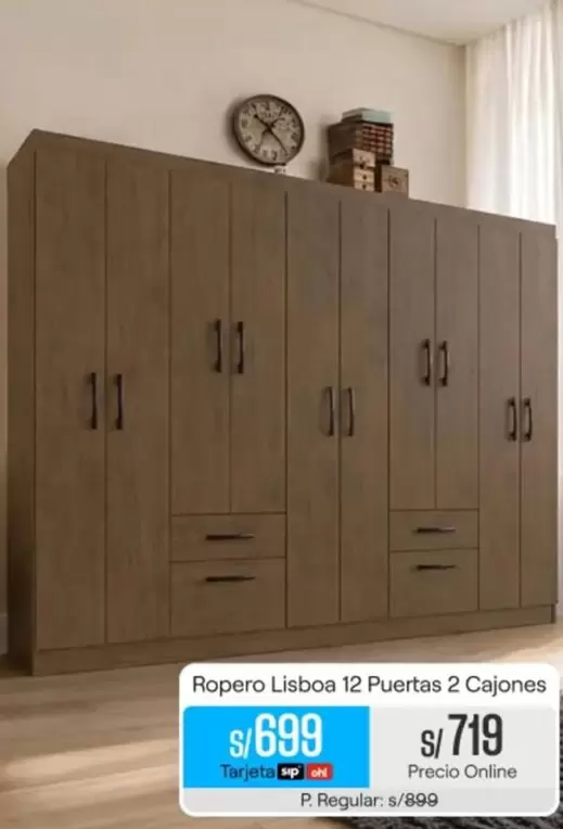 Ropero Lisboa 12 Puertas 2 Cajones