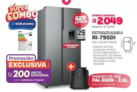 Indurama - REFRIGERADORA RI-795DI