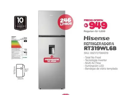 Hisense - REFRIGERADORA RT319WL6B