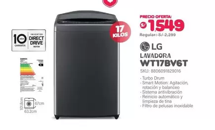 Lg - Lavadora WT17BV6T