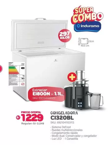 Indurama - Extractor E1800N - 1.1L