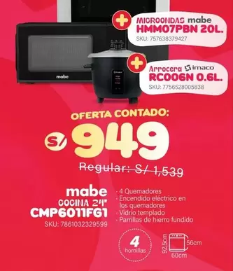 Mabe - mabe HMM07PBN 20L