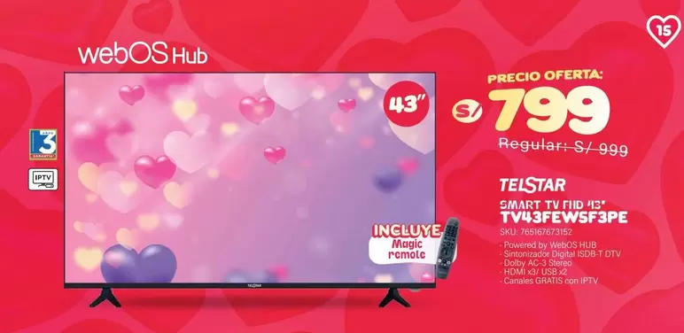 Smart - SMART TV 43" TV43FEWSF3PE