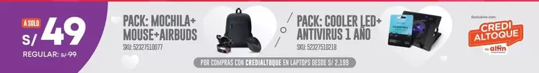 Solo - PACK: MOCHILA + MOUSE + AIRBUDS