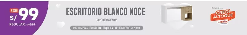 Solo - ESCRITORIO BLANCO NOCE