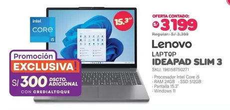 Lenovo - LAPTOP IDEAPAD SLIM 3