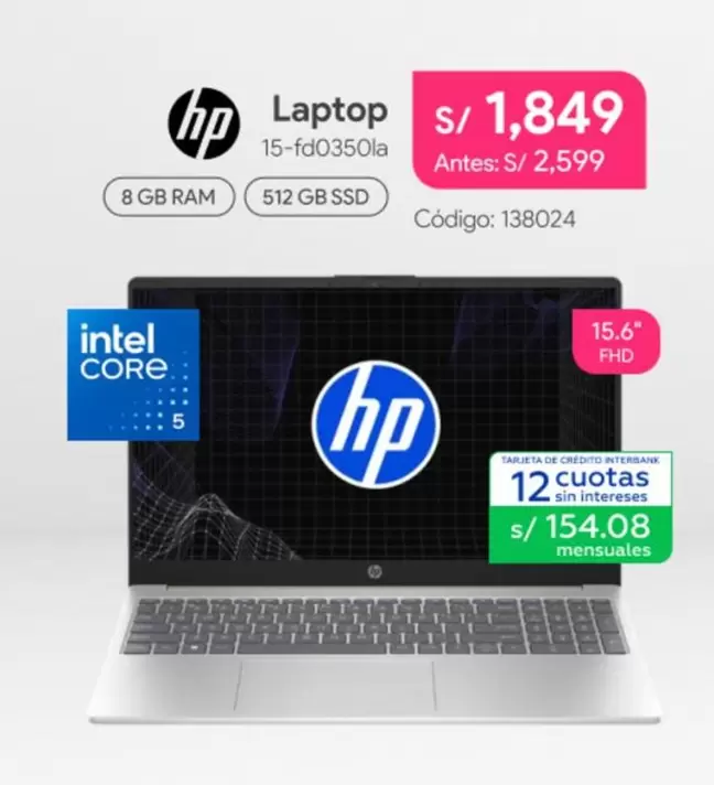 Hp - Laptop 15-fd0350la