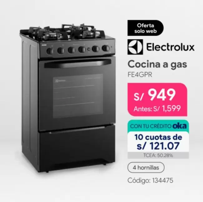 Electrolux - Cocina a gas FE4GPR