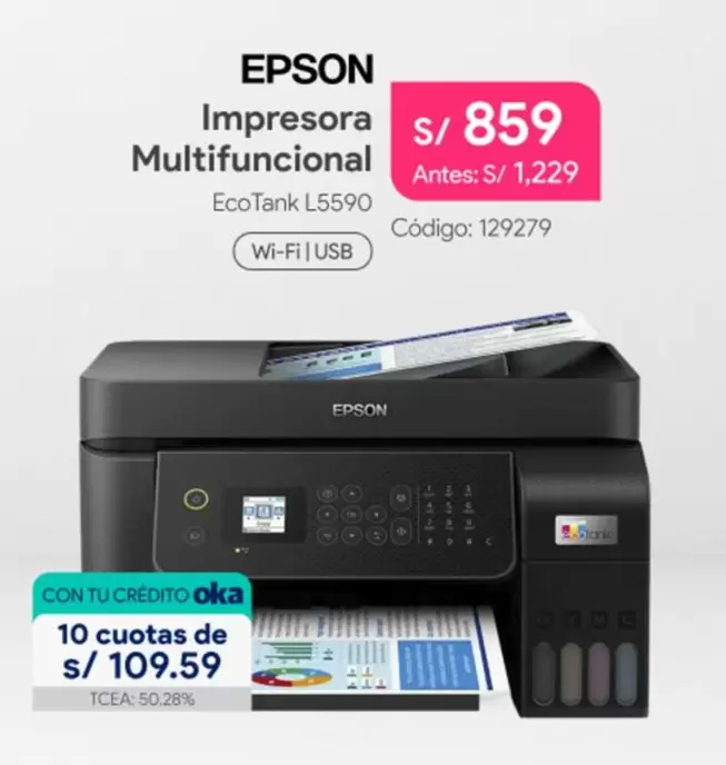 Epson - Impresora Multifuncional EcoTank L5590