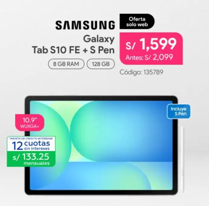 Samsung - Galaxy Tab S10 FE + S Pen