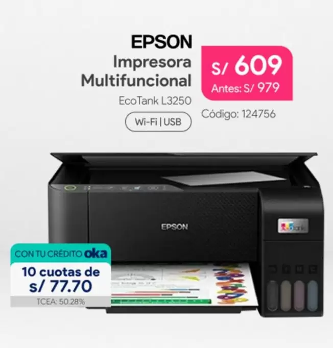 Epson - Impresora Multifuncional EcoTank L3250