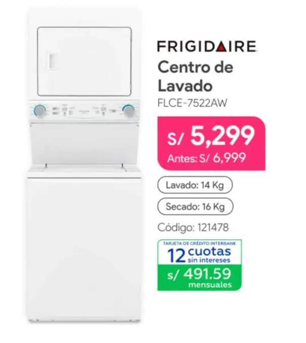Frigidaire - Centro de Lavado FLCE-7522AW