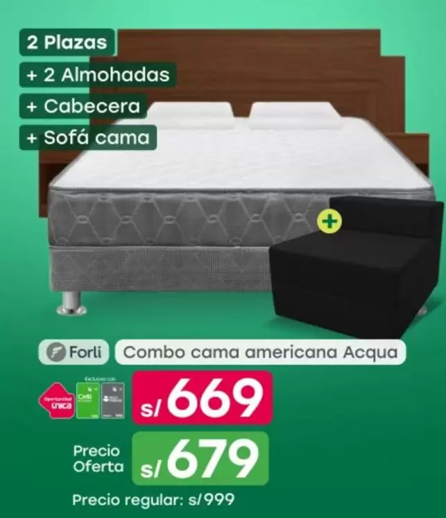 Forli - Combo cama americana Acqua