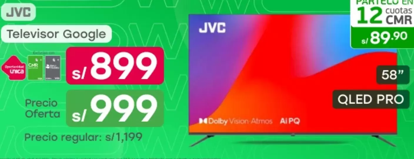 JVC - Televisor Google QLED PRO 58"