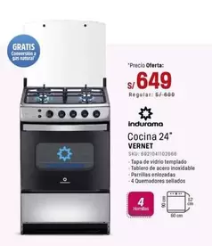 Indurama - Cocina 24" VERNET
