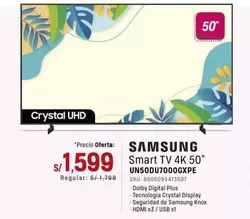 Samsung - Smart TV 4K 50" UN50DU7000GXPE