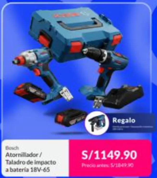 Bosch - Atornillador / Taladro de impacto a batería 18V-65