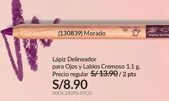 PTS - Lápiz Delineador para Ojos y Labios Cremoso 1.1 g. (130839) Morado