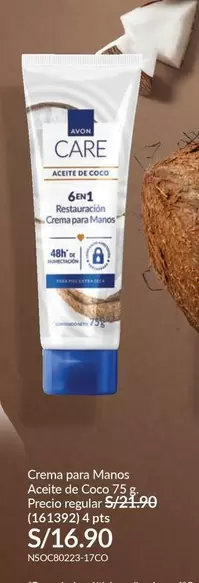 Avon - Crema para Manos Aceite de Coco 75g (161392)