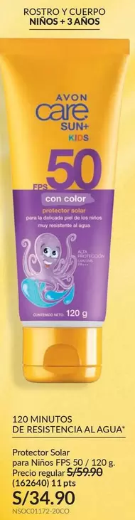 Avon - Protector Solar para Niños FPS 50 / 120 g (562640)