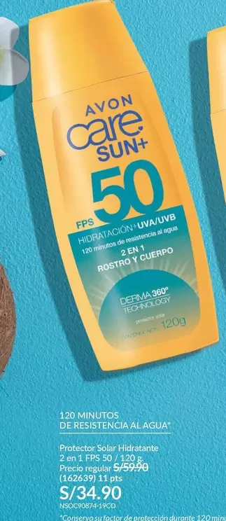 Avon - Protector Solar Hidratante 2 en 1 FPS 50