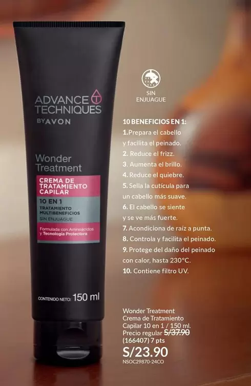 Avon - Wonder Treatment Crema de Tratamiento Capilar 10 en 1