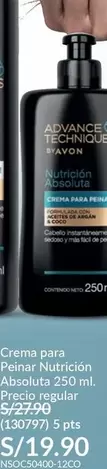 Avon - Crema para Peinar Nutrición Absoluta 250 ml.