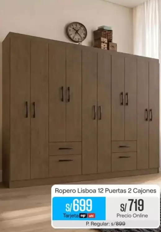 Ropero Lisboa 12 Puertas 2 Cajones