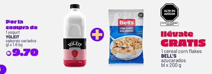 Yoleit - yogurt YOLEIT + cereal corn flakes BELL'S