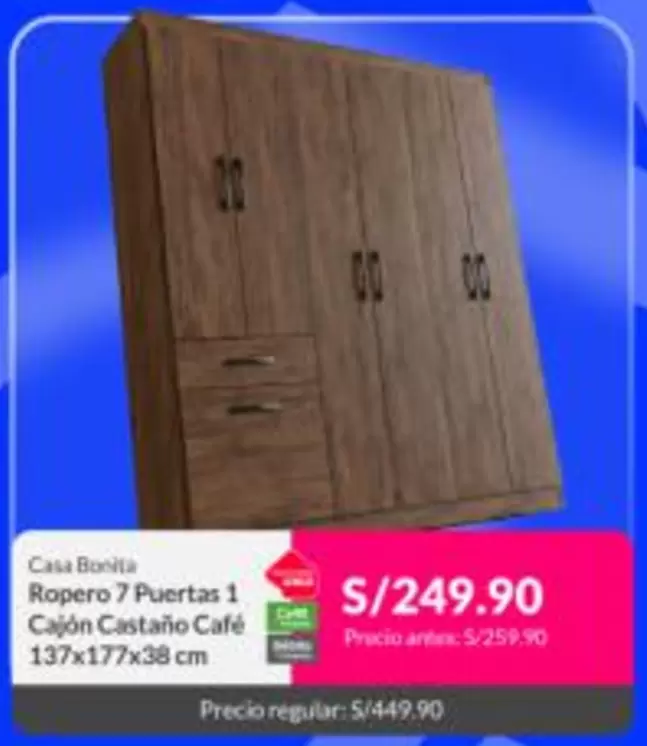 Ropero 7 Puertas 1 Cajón