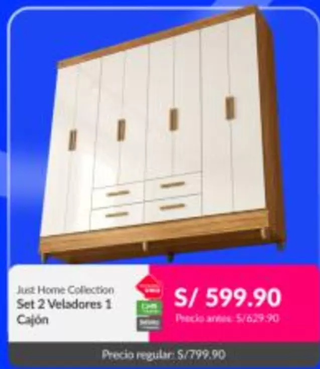 Set 2 Veladores 1 Cajón