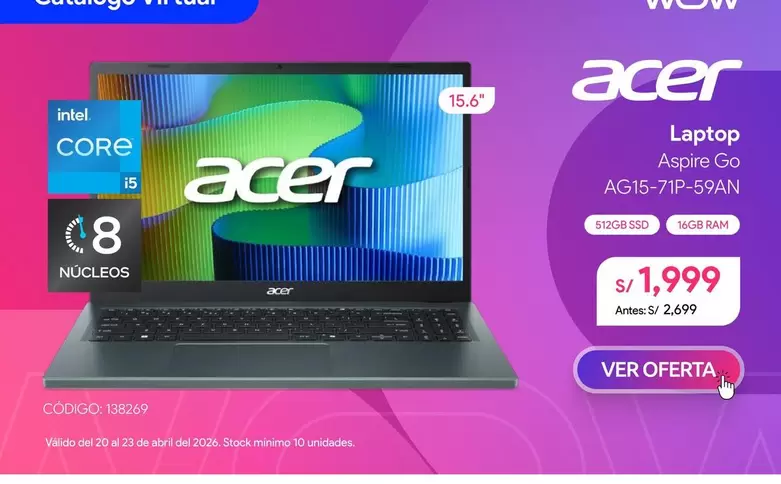 Acer - Laptop Aspire Go AG15-71P-59AN