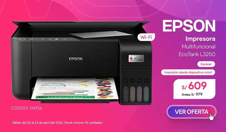 Epson - Impresora Multifuncional EcoTank L3250