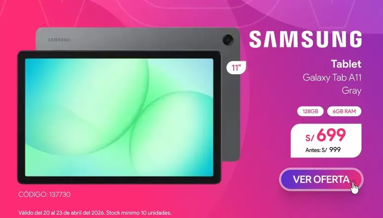 Samsung - Galaxy Tab A11 Gray