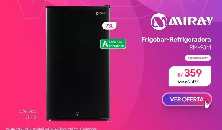 Miray - Frigobar-Refrigeradora RM-93M