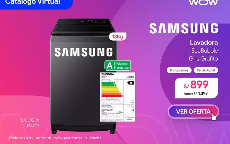 Samsung - Lavadora EcoBubble Gris Grafito