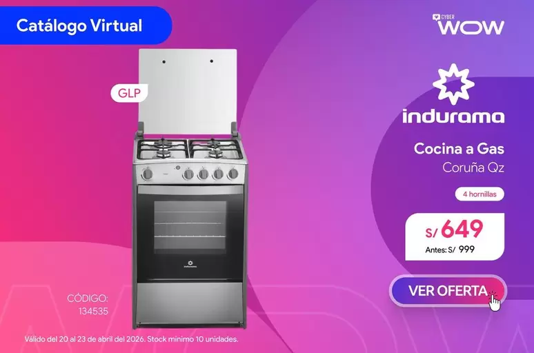 Indurama - Cocina a Gas Coruña Oz