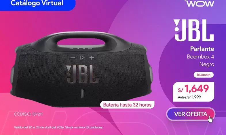 JBL - Parlante Boombox 4 Negro