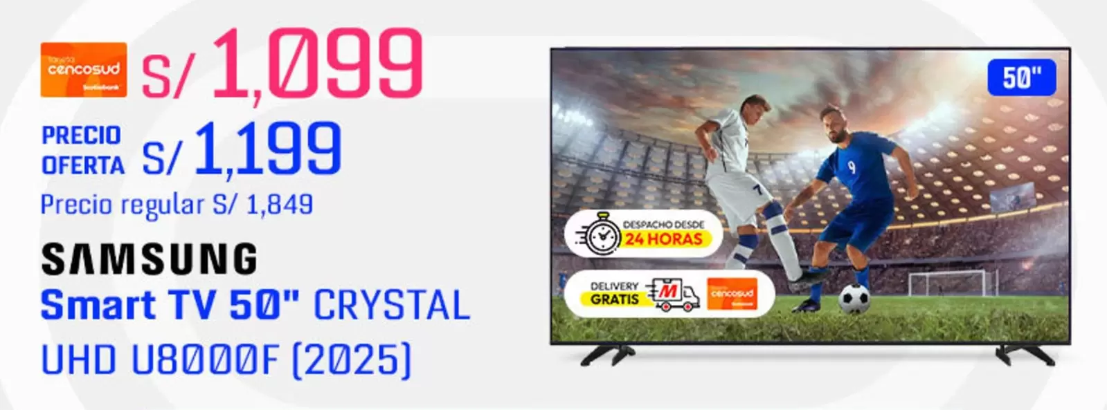 Samsung - Smart TV 50" CRYSTAL UHD U8000F [2025]