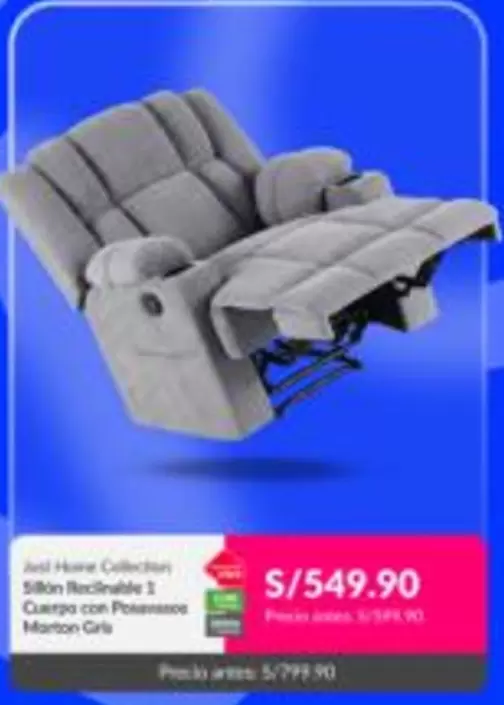 Sillón Reclinable 1 Cuerpo con Posapiés